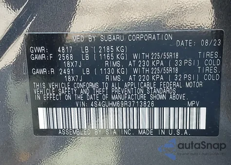 2024 Subaru Crosstrek Limited from USA, damaged, VIN 4S4GUHM69R3713826